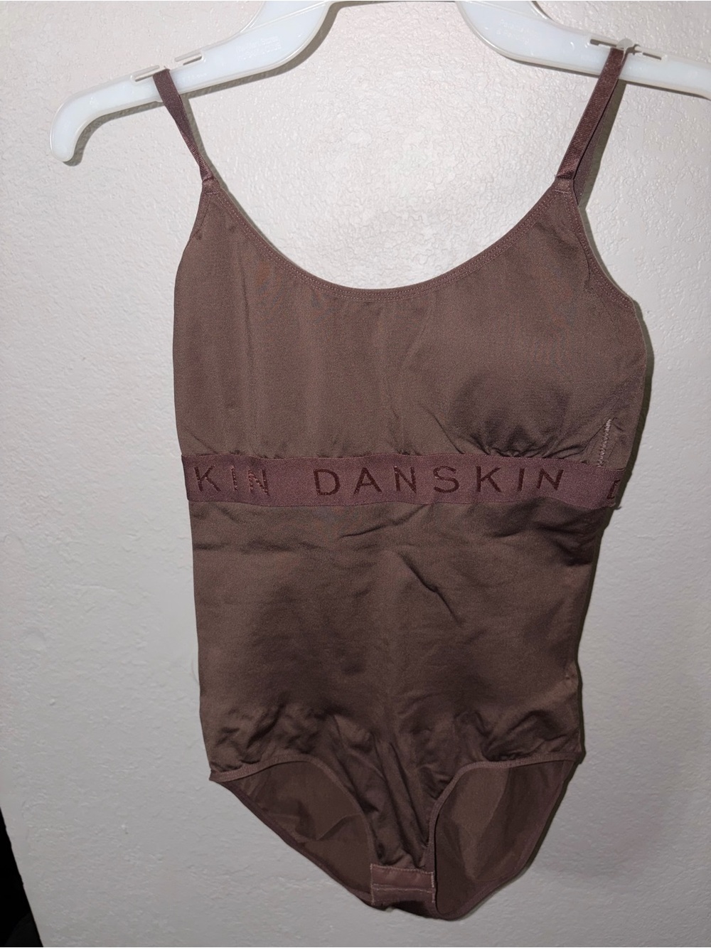 Danskin Brown Seamless Shelf-Bra Bodysuit